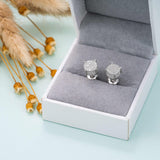 GL 925 Sterling Silver VVS Round Cut Moissanite Classic Stud Earring