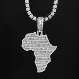 GL Silver Moissanite Continental Plate Shaped Pendant