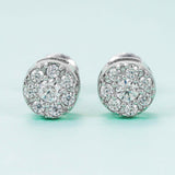 GL Hiphop Jewelry 925 Sterling Silver VVS Round Cut Moissanite Stud Earrings