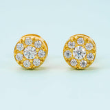 GL Hiphop Jewelry 925 Sterling Silver VVS Round Cut Moissanite Stud Earrings