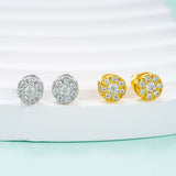 GL Hiphop Jewelry 925 Sterling Silver VVS Round Cut Moissanite Stud Earrings