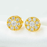 GL Hiphop Jewelry 925 Sterling Silver VVS Round Cut Moissanite Stud Earrings