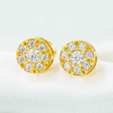 GL Hiphop Jewelry 925 Sterling Silver VVS Round Cut Moissanite Stud Earrings