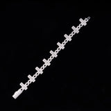 GL 6mm Baguette Cross Infinity Gold Plated Hip Hop Bracelet