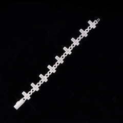 GL 6mm Baguette Cross Infinity Gold Plated Hip Hop Bracelet