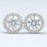 GL Hiphop Jewelry 925 Sterling Silver VVS Round Cut Moissanite Stud Earring