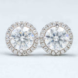 GL Hiphop Jewelry  925 Sterling Silver VVS Round Cut Moissanite Stud Earring