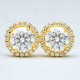 GL Hiphop Jewelry  925 Sterling Silver VVS Round Cut Moissanite Stud Earring