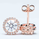 GL Hiphop Jewelry  925 Sterling Silver VVS Round Cut Moissanite Stud Earring