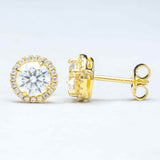 GL Hiphop Jewelry  925 Sterling Silver VVS Round Cut Moissanite Stud Earring