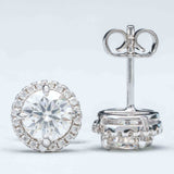 GL Hiphop Jewelry  925 Sterling Silver VVS Round Cut Moissanite Stud Earring