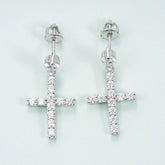 GL VVS Moissanite Diamond Fashion Cross Stud Earring