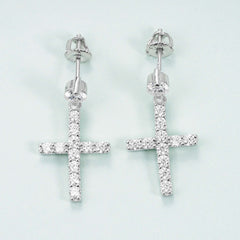 GL VVS Moissanite Diamond Fashion Cross Stud Earring