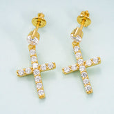 GL VVS Moissanite Diamond Fashion Cross Stud Earring