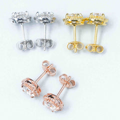 GL Hiphop Jewelry 925 Sterling Silver VVS Round Cut Moissanite Stud Earring