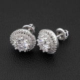 Hip Hop Jewelry 925 Silver VVS Moissanite Diamond Trendy Stud Earrings
