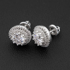 Hip Hop Jewelry 925 Silver VVS Moissanite Diamond Trendy Stud Earrings