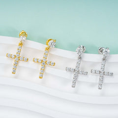 GL VVS Moissanite Diamond Fashion Cross Stud Earring