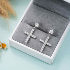 GL VVS Moissanite Diamond Fashion Cross Stud Earring