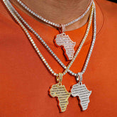 GL Silver Moissanite Continental Plate Shaped Pendant