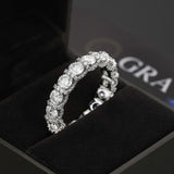 GL 925 Sterling Silver Gold Plated  Round Moissanite Engagement Ring