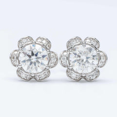 GL Hiphop Jewelry 925 Sterling Silver VVS Round Cut Emerald Cut Moissanite Stud Flower Shape Earring