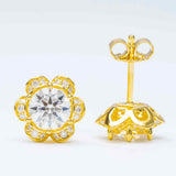 GL Hiphop Jewelry 925 Sterling Silver VVS Round Cut Emerald Cut Moissanite Stud Flower Shape Earring