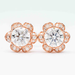 GL Hiphop Jewelry 925 Sterling Silver VVS Round Cut Emerald Cut Moissanite Stud Flower Shape Earring