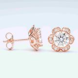 GL Hiphop Jewelry 925 Sterling Silver VVS Round Cut Emerald Cut Moissanite Stud Flower Shape Earring