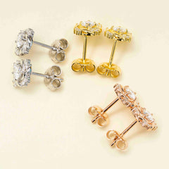 Hiphop Jewelry 925 Sterling Silver VVS Round Cut Moissanite Stud Earring