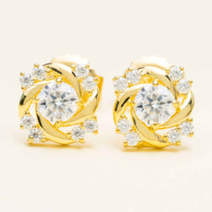Hiphop Jewelry 925 Sterling Silver VVS Round Cut Moissanite Stud Earring