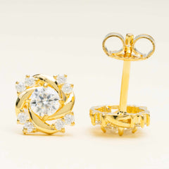 Hiphop Jewelry 925 Sterling Silver VVS Round Cut Moissanite Stud Earring