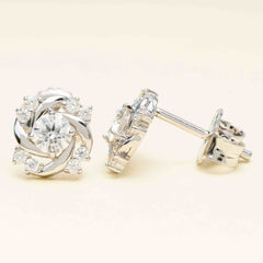 Hiphop Jewelry 925 Sterling Silver VVS Round Cut Moissanite Stud Earring