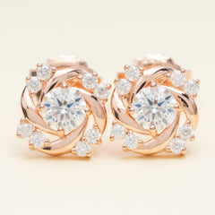 Hiphop Jewelry 925 Sterling Silver VVS Round Cut Moissanite Stud Earring