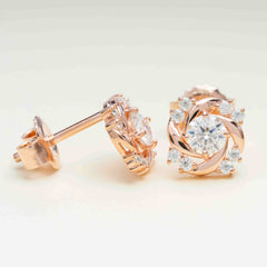 Hiphop Jewelry 925 Sterling Silver VVS Round Cut Moissanite Stud Earring