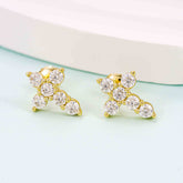 GL Cross Moissanite Diamond Earrings Hip Hop Fashion Jewelry