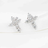 GL Cross Moissanite Diamond Earrings Hip Hop Fashion Jewelry