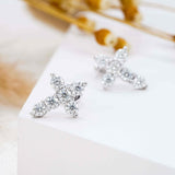 GL Cross Moissanite Diamond Earrings Hip Hop Fashion Jewelry