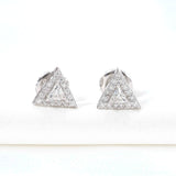 GL Sterling Silver Triangle Shaped Moissanite Stud Earrings