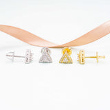 GL Sterling Silver Triangle Shaped Moissanite Stud Earrings