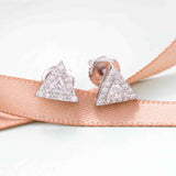 GL Sterling Silver Triangle Shaped Moissanite Stud Earrings