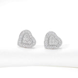 GL Silver Fashion Style Moissanite Heart Earrings