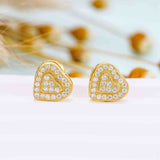 GL Silver Fashion Style Moissanite Heart Earrings