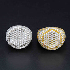 GL Square Round Ice Out Moissanite 925 Sterling Silver Ring