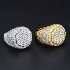 GL Square Round Ice Out Moissanite 925 Sterling Silver Ring