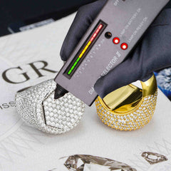 GL Square Round Ice Out Moissanite 925 Sterling Silver Ring