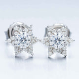 GL Hiphop Jewelry  925 Sterling Silver VVS Round Cut Moissanite Stud Star Shape Earring