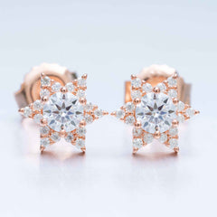 GL Hiphop Jewelry 925 Sterling Silver VVS Round Cut Moissanite Stud Star Shape Earring