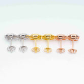 Hiphop Jewelry 925 Sterling Silver VVS Round Cut Emerald Cut Moissanite Stud pentagon Earring