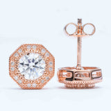 Hiphop Jewelry  925 Sterling Silver VVS Round Cut Emerald Cut Moissanite Stud pentagon Earring